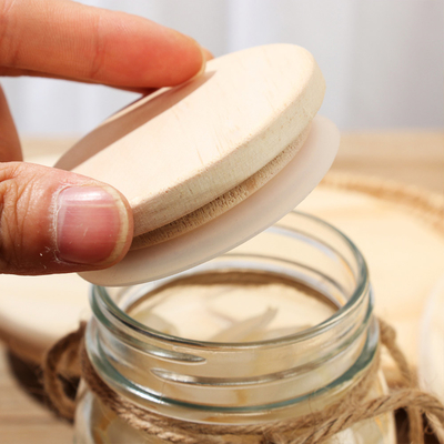 درب بطری شمع عطر درب شیشه بامبو لوگو لیزری برای لیوان های پلاستیکی شیشه ای